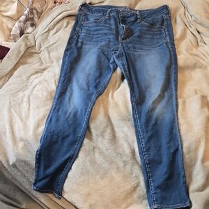 American Eagle Outfitters Cropped Blue Jeggings Size 14